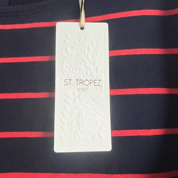 St. Tropez navy and red stripe long sleeve t-shirt dress - Picture 6 of 6